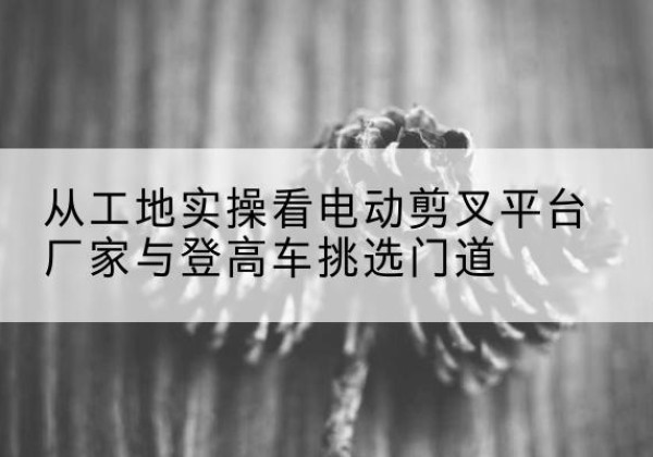莱芜电动剪叉升降平台厂家-从工地实操看电动剪叉平台厂家与登高车挑选门道